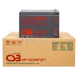 Pack 12 bater�as CSB HR1224 WF2F1 | 12 Voltios 6,5 Amperios AGM